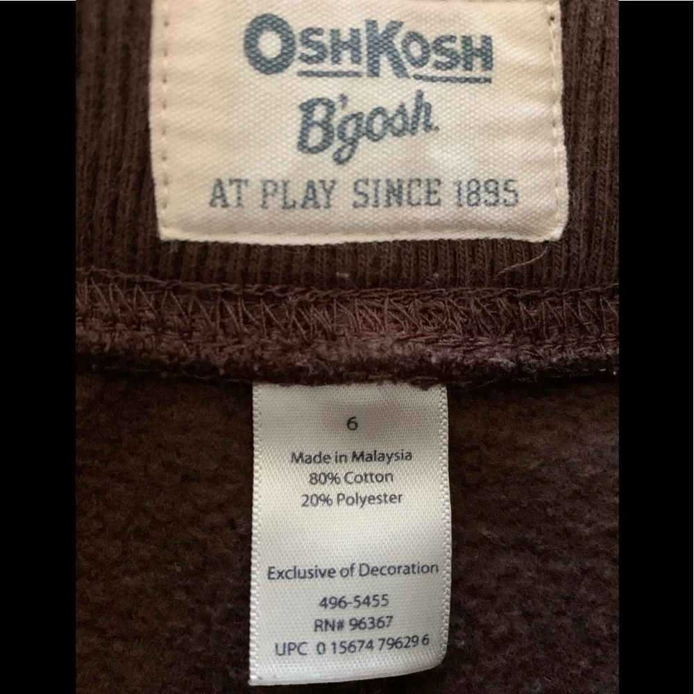 OshKosh B’Gosh Sweatpants Boys Size 6 Brown Striped Thick Comfortable Pockets
